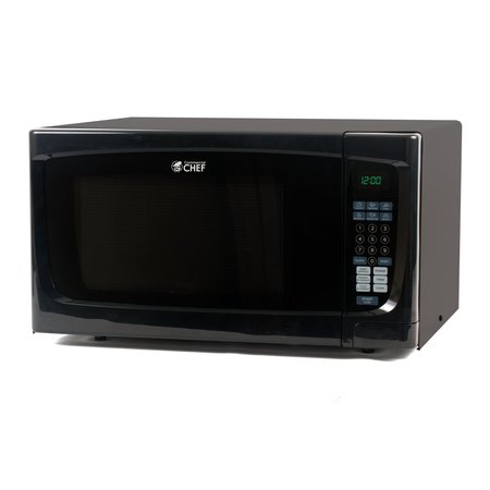 COMMERCIAL CHEF 1.6 Cu.Ft.Countertop Microwave Oven, 1000 Watts, Small Compact Size, 10 Power Levels, Black CHM16100B6C